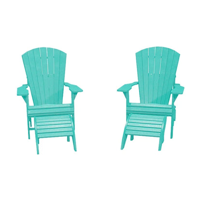 CRPlastics C01 Adirondack Chair Pair with F01 Footstool Pair