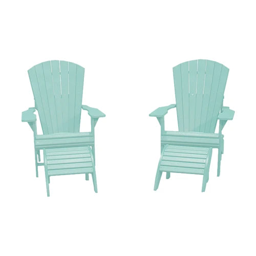 CRPlastics C01 Adirondack Chair Pair with F01 Footstool Pair