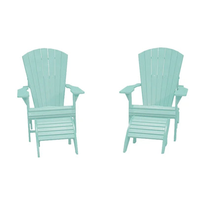 CRPlastics C01 Adirondack Chair Pair with F01 Footstool Pair