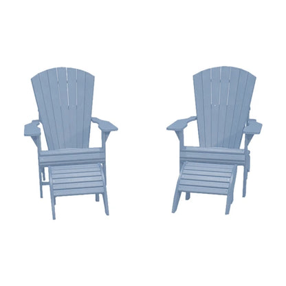 CRPlastics C01 Adirondack Chair Pair with F01 Footstool Pair