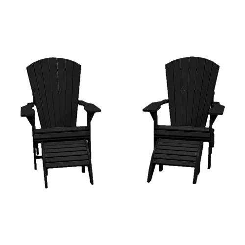 CRPlastics C01 Adirondack Chair Pair with F01 Footstool Pair
