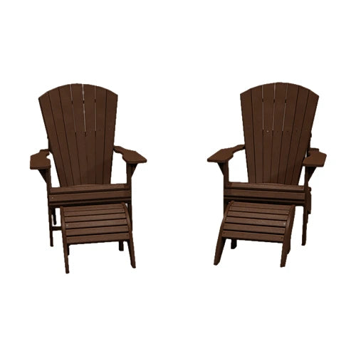 CRPlastics C01 Adirondack Chair Pair with F01 Footstool Pair