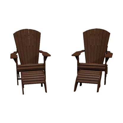 CRPlastics C01 Adirondack Chair Pair with F01 Footstool Pair