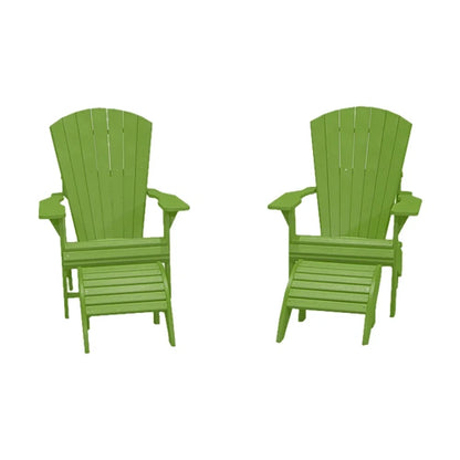 CRPlastics C01 Adirondack Chair Pair with F01 Footstool Pair