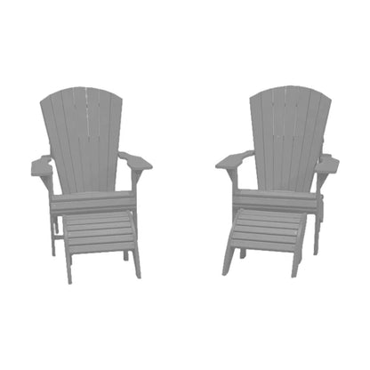 CRPlastics C01 Adirondack Chair Pair with F01 Footstool Pair