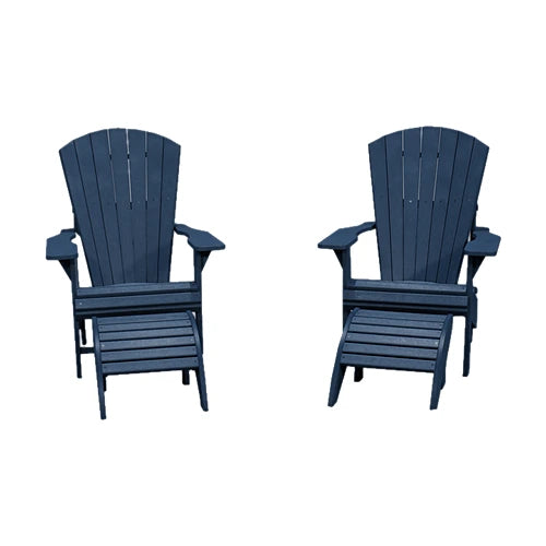 CRPlastics C01 Adirondack Chair Pair with F01 Footstool Pair