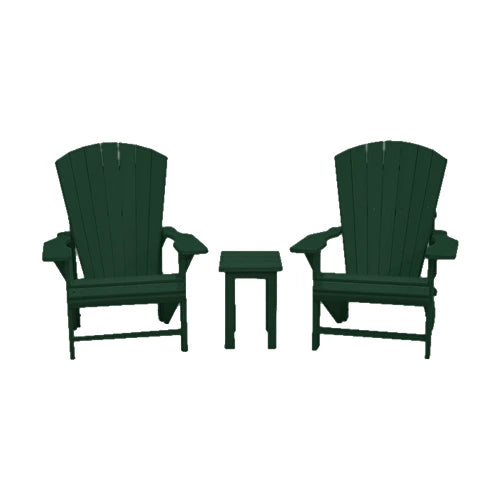 CRPlastics C01 Adirondack Chair Pair with T01 Small Table