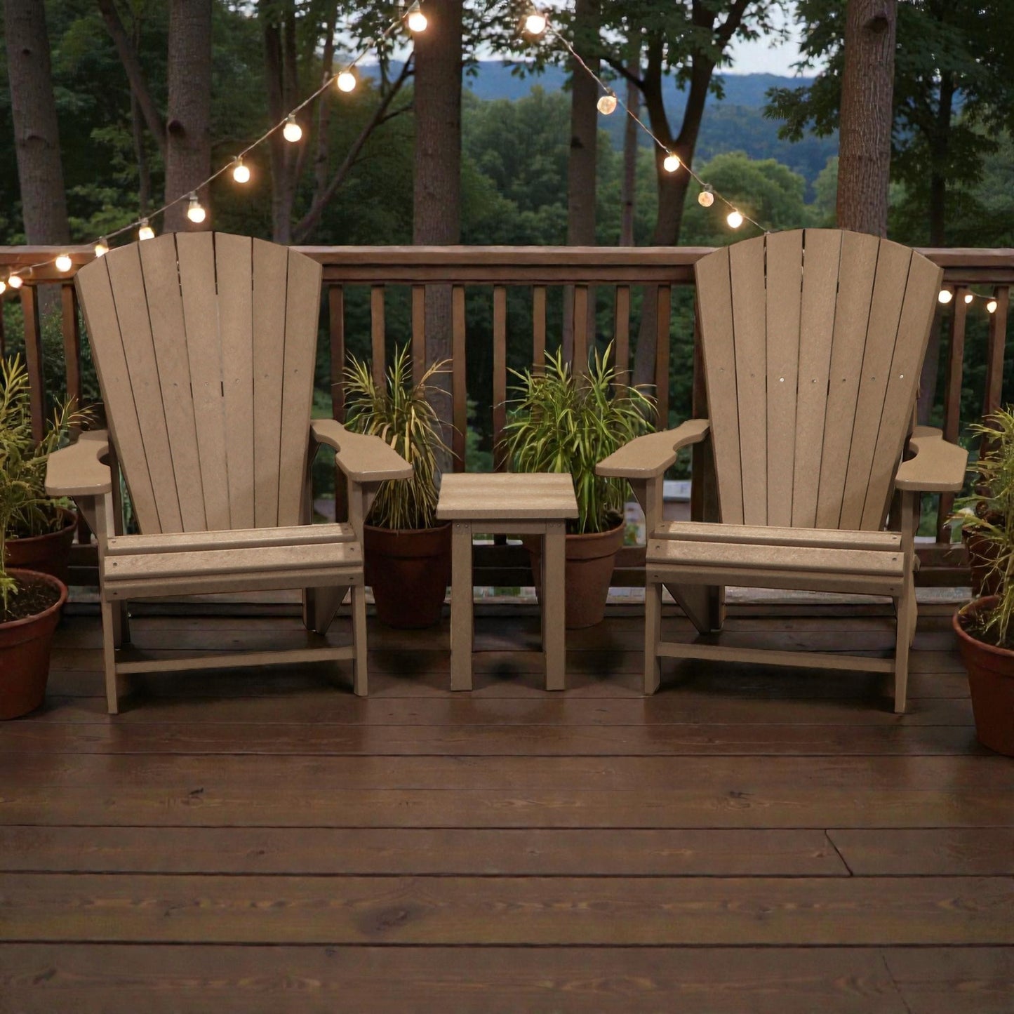 CRPlastics C01 Adirondack Chair Pair with T01 Small Table