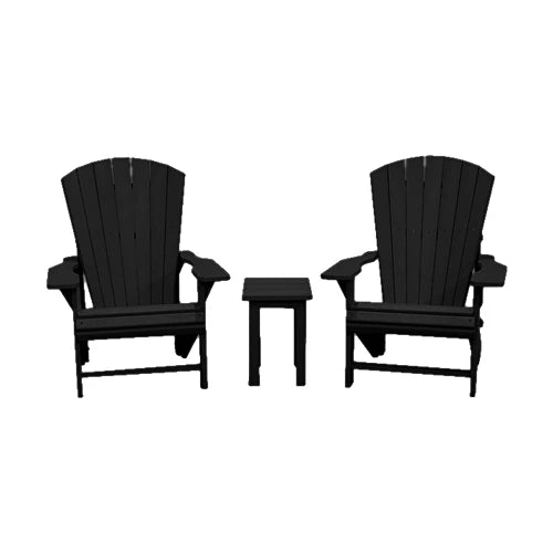 CRPlastics C01 Adirondack Chair Pair with T01 Small Table