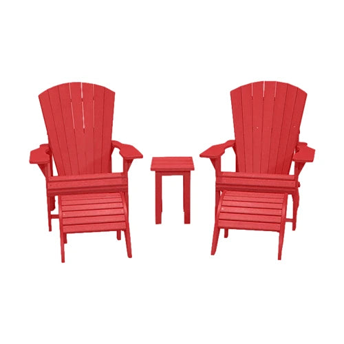 CRPlastics C01 Adirondack Chair Pair with F01 Footstools and T01 Small Table