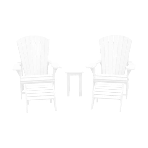 CRPlastics C01 Adirondack Chair Pair with F01 Footstools and T01 Small Table