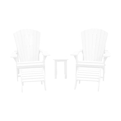 CRPlastics C01 Adirondack Chair Pair with F01 Footstools and T01 Small Table