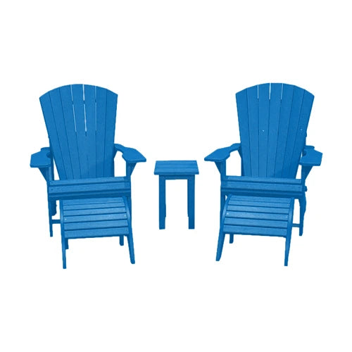 CRPlastics C01 Adirondack Chair Pair with F01 Footstools and T01 Small Table