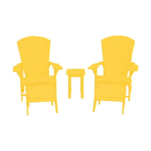 CRPlastics C01 Adirondack Chair Pair with F01 Footstools and T01 Small Table