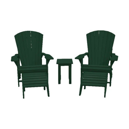 CRPlastics C01 Adirondack Chair Pair with F01 Footstools and T01 Small Table