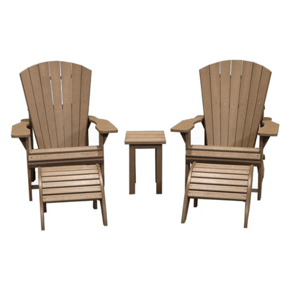 CRPlastics C01 Adirondack Chair Pair with F01 Footstools and T01 Small Table