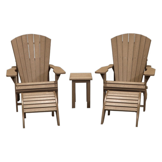 CRPlastics C01 Adirondack Chair Pair with F01 Footstools and T01 Small Table