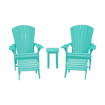CRPlastics C01 Adirondack Chair Pair with F01 Footstools and T01 Small Table
