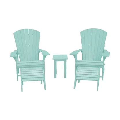 CRPlastics C01 Adirondack Chair Pair with F01 Footstools and T01 Small Table