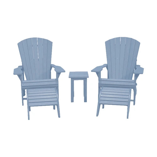 CRPlastics C01 Adirondack Chair Pair with F01 Footstools and T01 Small Table