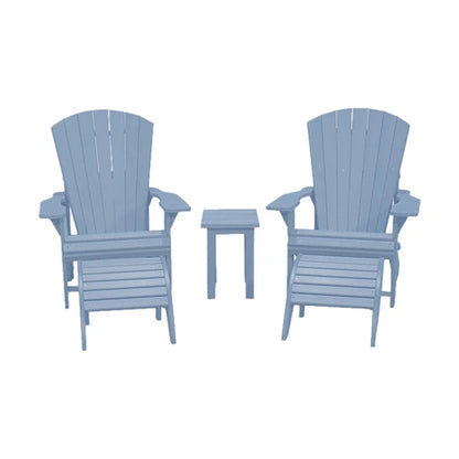 CRPlastics C01 Adirondack Chair Pair with F01 Footstools and T01 Small Table