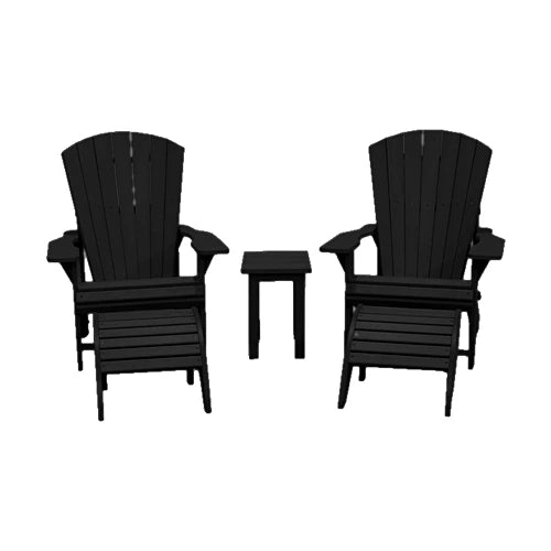 CRPlastics C01 Adirondack Chair Pair with F01 Footstools and T01 Small Table