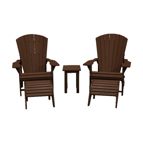 CRPlastics C01 Adirondack Chair Pair with F01 Footstools and T01 Small Table
