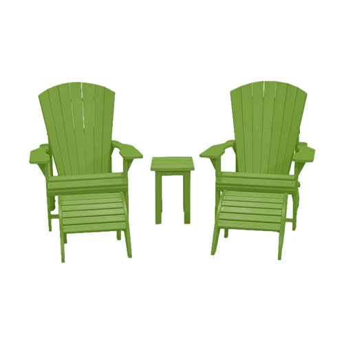 CRPlastics C01 Adirondack Chair Pair with F01 Footstools and T01 Small Table