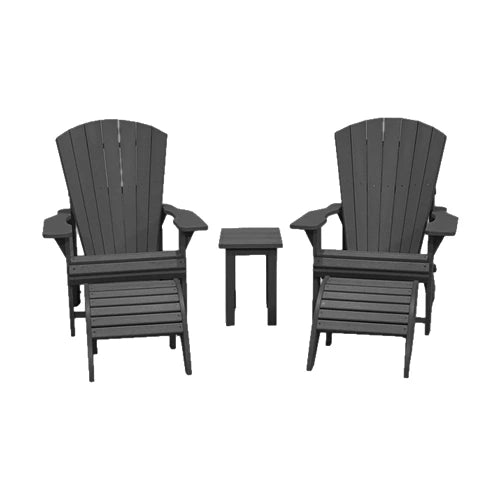 CRPlastics C01 Adirondack Chair Pair with F01 Footstools and T01 Small Table