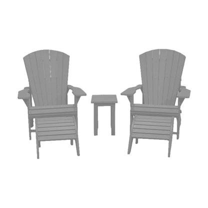 CRPlastics C01 Adirondack Chair Pair with F01 Footstools and T01 Small Table