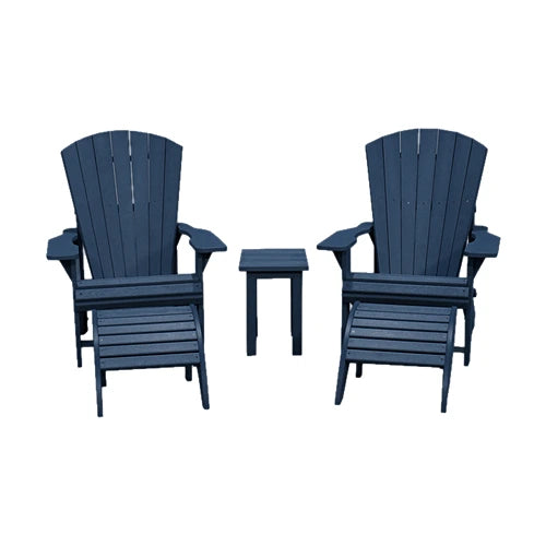 CRPlastics C01 Adirondack Chair Pair with F01 Footstools and T01 Small Table