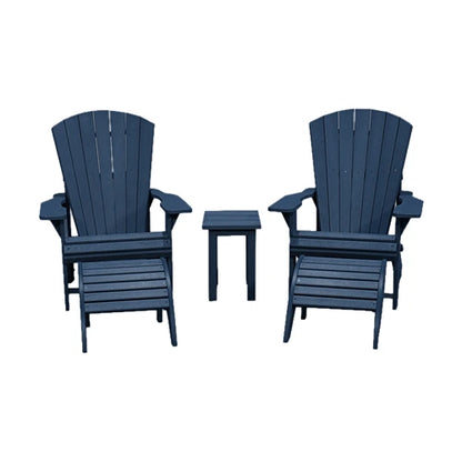 CRPlastics C01 Adirondack Chair Pair with F01 Footstools and T01 Small Table
