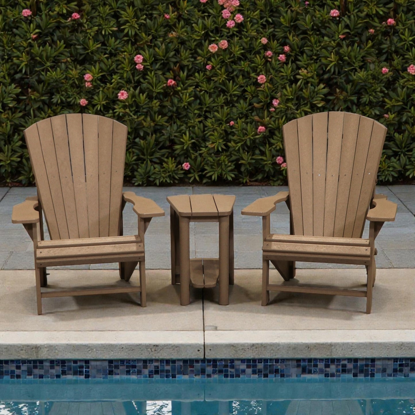 CRPlastics C01 Adirondack Chair Pair with T03 Addy Side Table