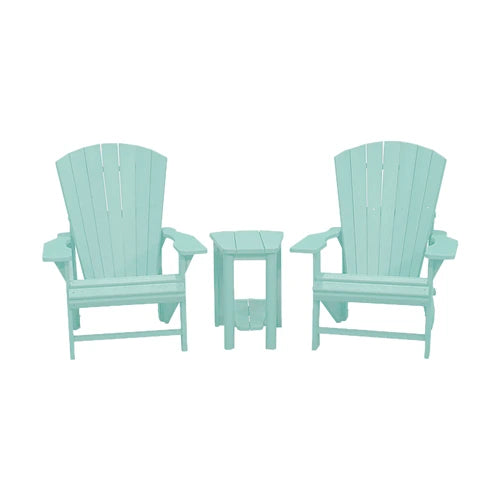 CRPlastics C01 Adirondack Chair Pair with T04 Addy Side Table