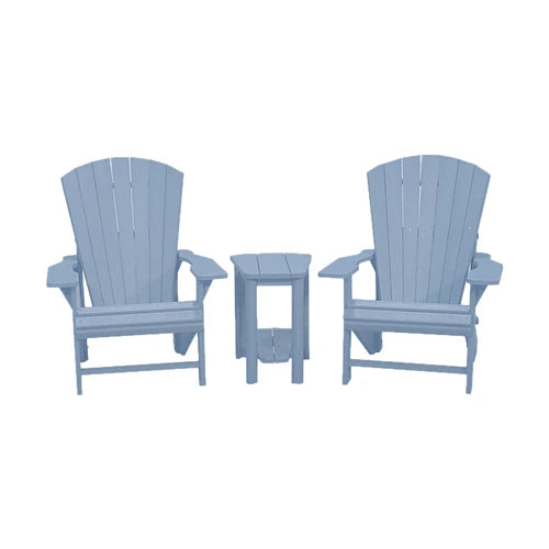 CRPlastics C01 Adirondack Chair Pair with T04 Addy Side Table