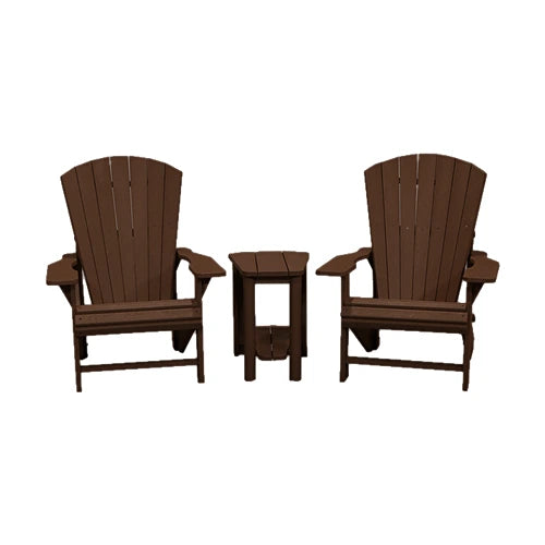 CRPlastics C01 Adirondack Chair Pair with T04 Addy Side Table