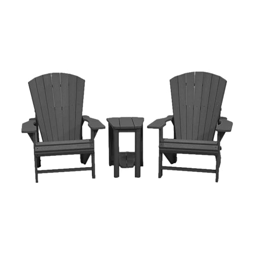 CRPlastics C01 Adirondack Chair Pair with T04 Addy Side Table
