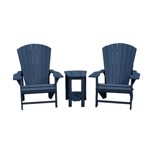 CRPlastics C01 Adirondack Chair Pair with T04 Addy Side Table