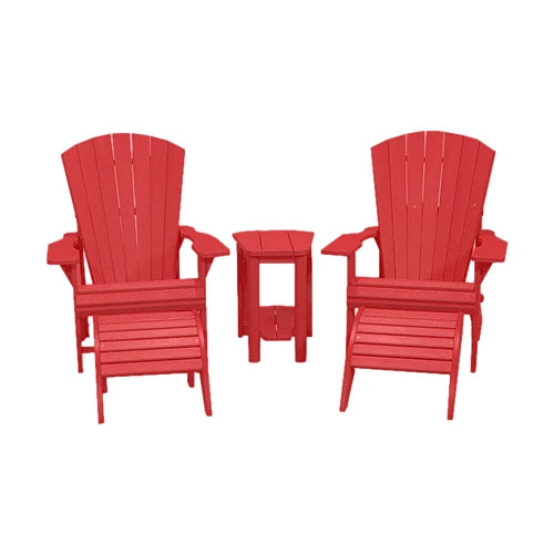 CRPlastics C01 Adirondack Chair Pair with F01 Footstools and T04 Addy Side Table