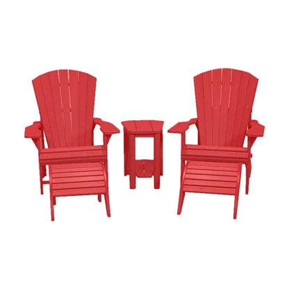 North Haven by CRPlastics C01 Adirondack Chair Pair with F01 Footstools and T04 Addy Side Table