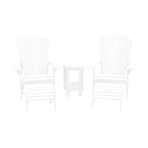 CRPlastics C01 Adirondack Chair Pair with F01 Footstools and T04 Addy Side Table