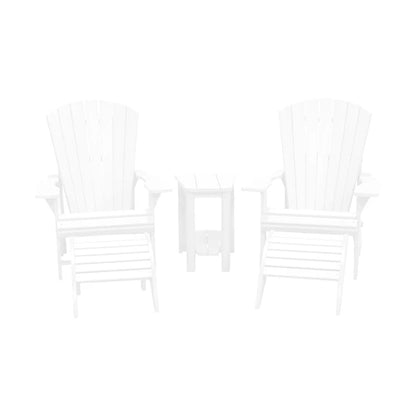 CRPlastics C01 Adirondack Chair Pair with F01 Footstools and T04 Addy Side Table