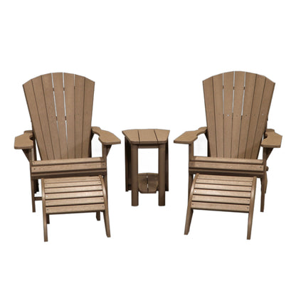 CRPlastics C01 Adirondack Chair Pair with F01 Footstools and T03 Addy Side Table