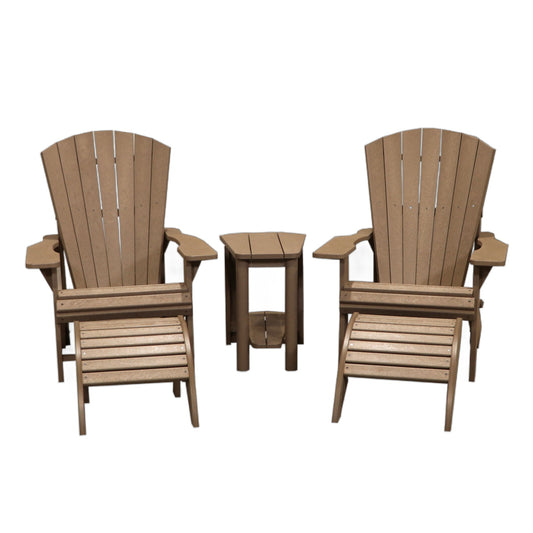 CRPlastics C01 Adirondack Chair Pair with F01 Footstools and T03 Addy Side Table