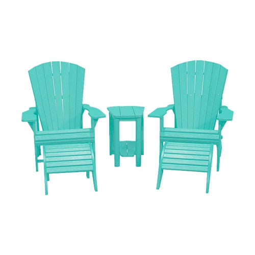 CRPlastics C01 Adirondack Chair Pair with F01 Footstools and T04 Addy Side Table