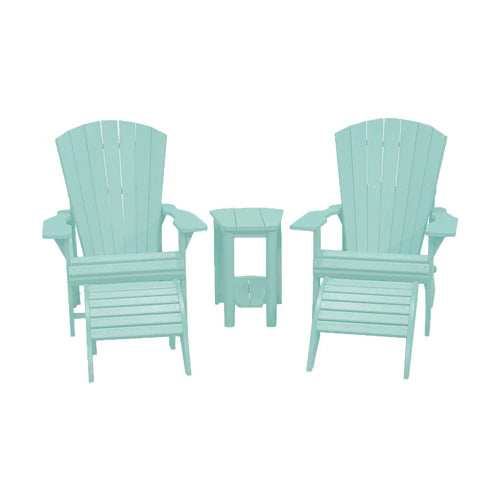 CRPlastics C01 Adirondack Chair Pair with F01 Footstools and T04 Addy Side Table