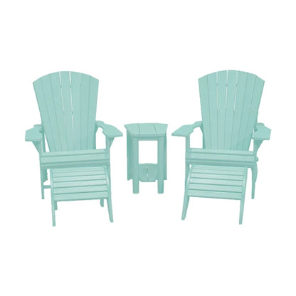 CRPlastics C01 Adirondack Chair Pair with F01 Footstools and T04 Addy Side Table