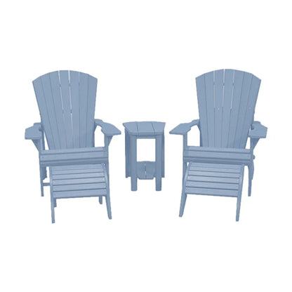 CRPlastics C01 Adirondack Chair Pair with F01 Footstools and T04 Addy Side Table