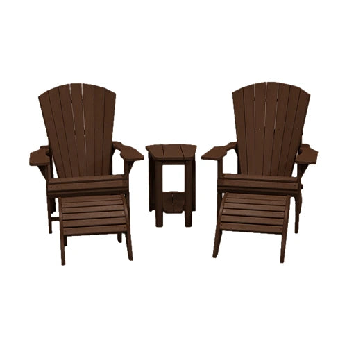 CRPlastics C01 Adirondack Chair Pair with F01 Footstools and T04 Addy Side Table