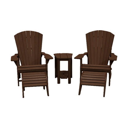 CRPlastics C01 Adirondack Chair Pair with F01 Footstools and T04 Addy Side Table